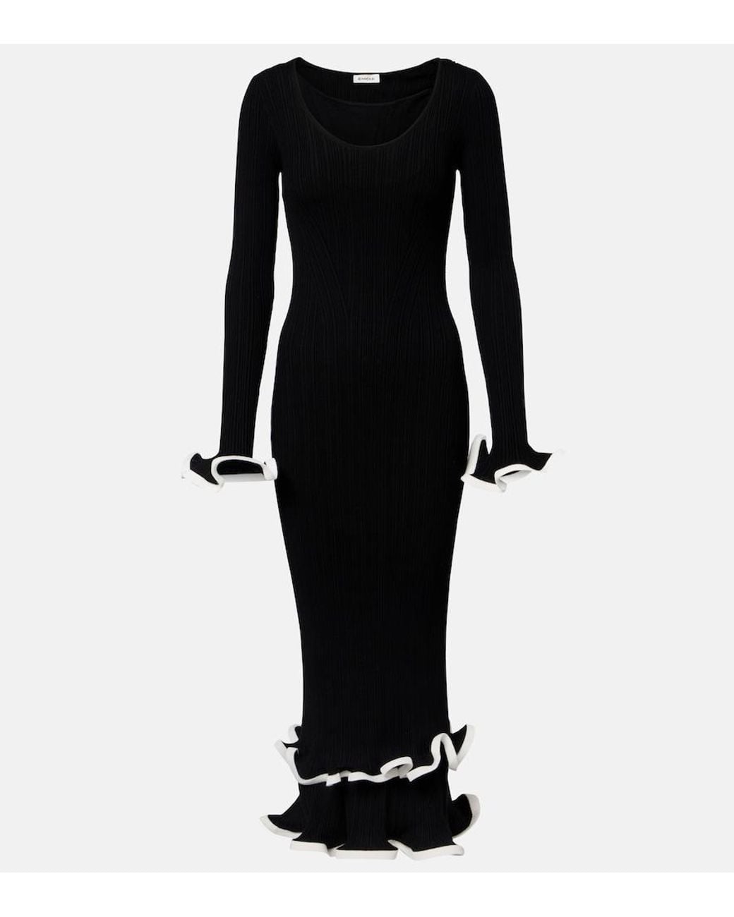 Jonathan Simkhai Black Solani Ribbed-Knit Midi Dress