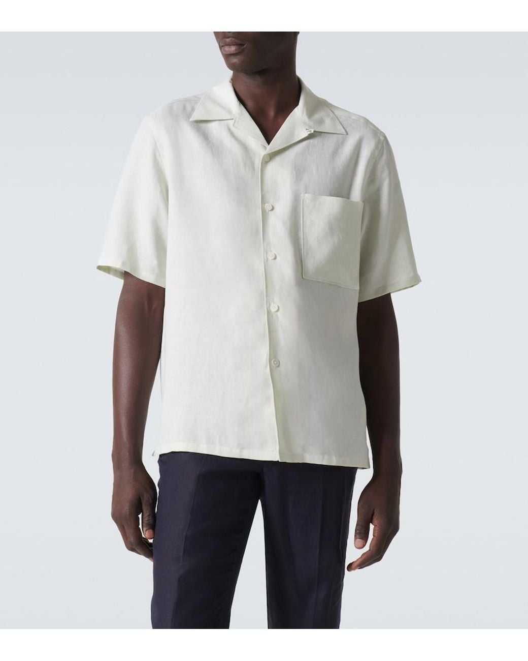 Zegna White Oasi Lino Shirt for men