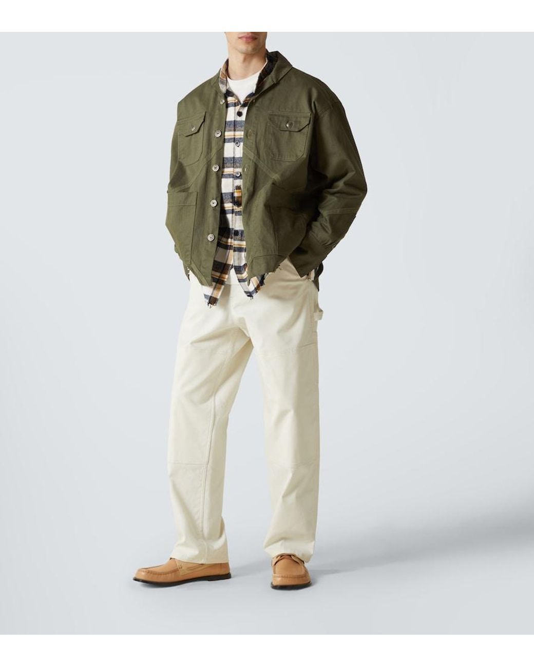 Greg Lauren Green Cotton Field Jacket for men
