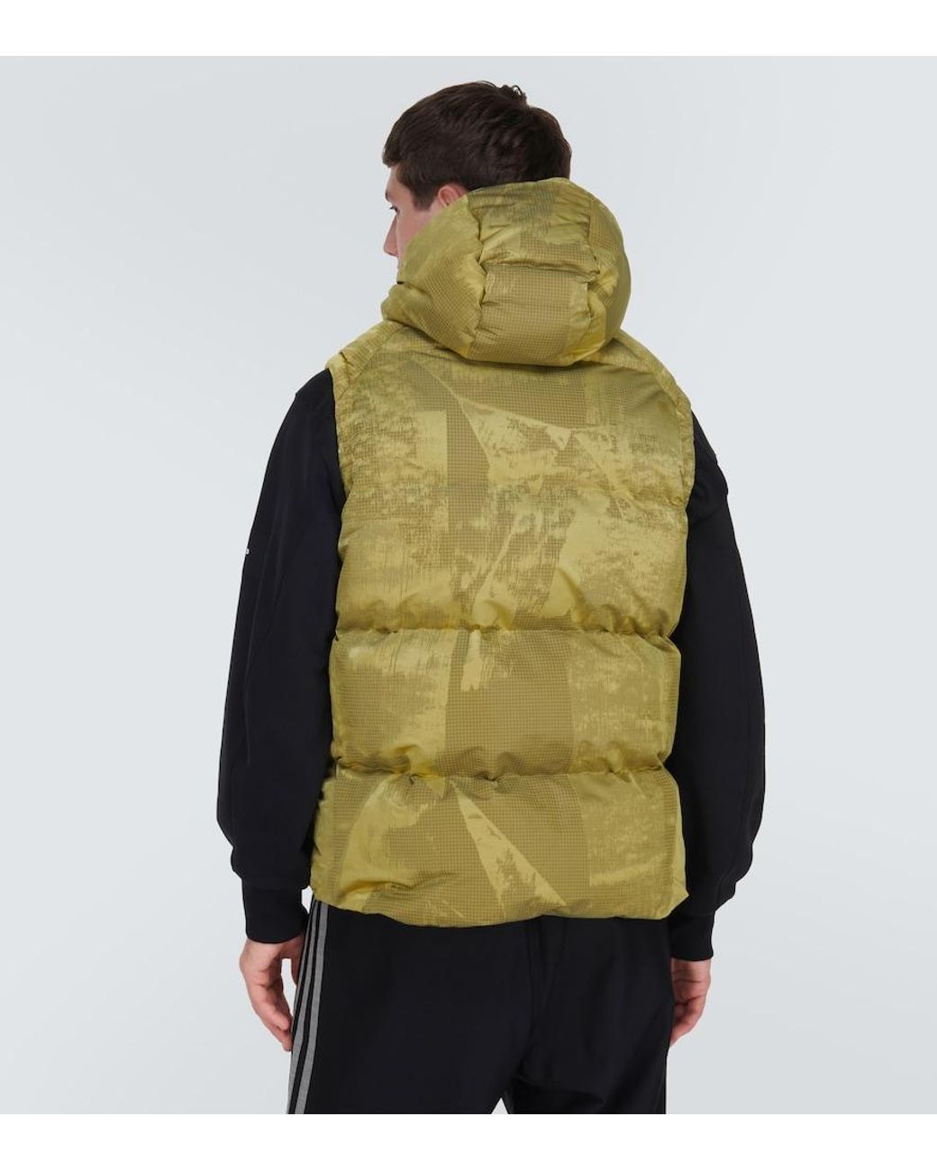 Y-3 Green Trompe-L'Oil Down Vest for men