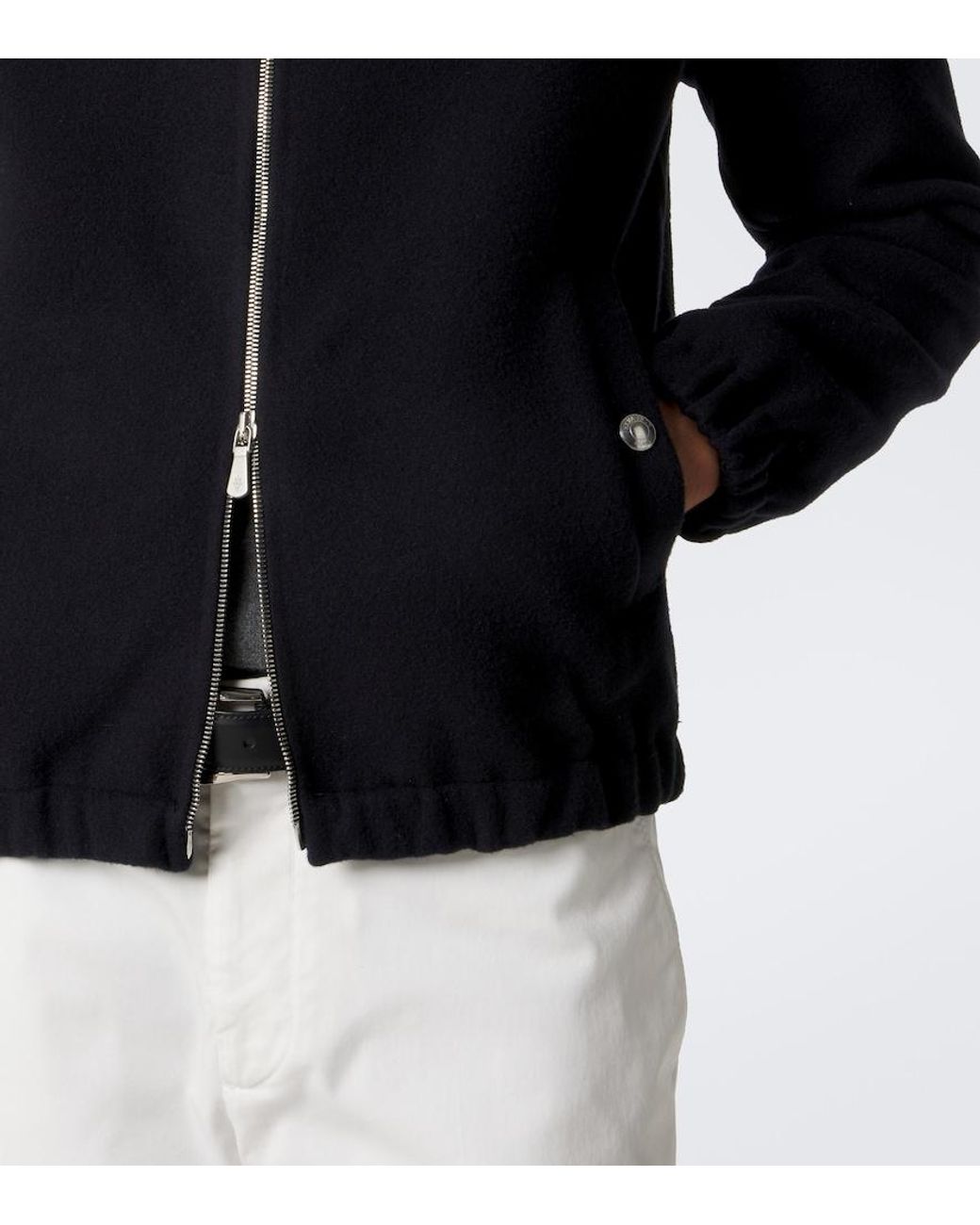 Eleventy Black Wool Bomber Jacket for men