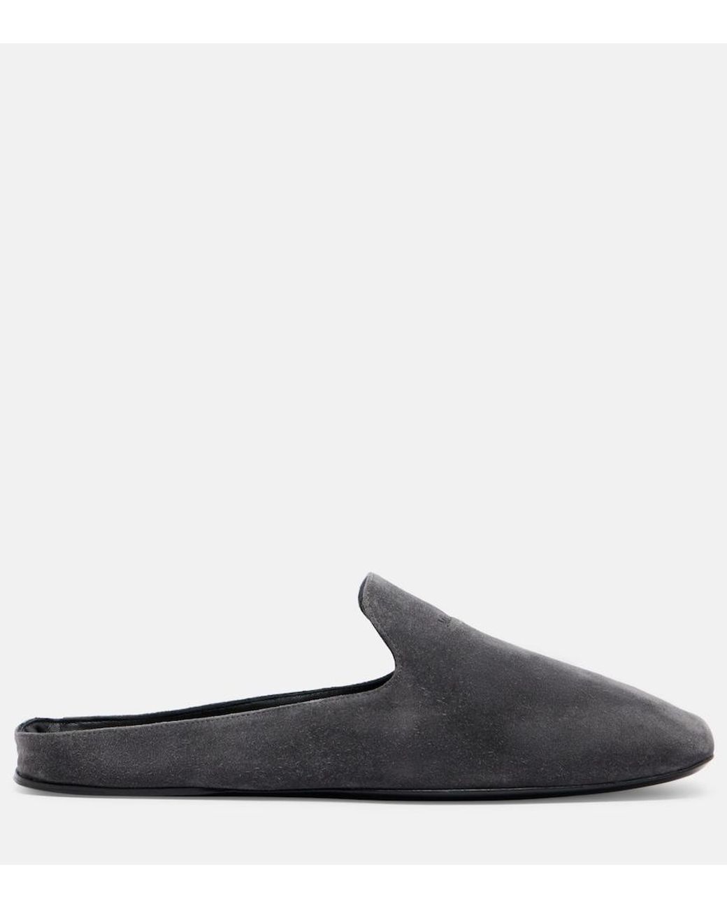 Max Mara Black Logo Suede Mules