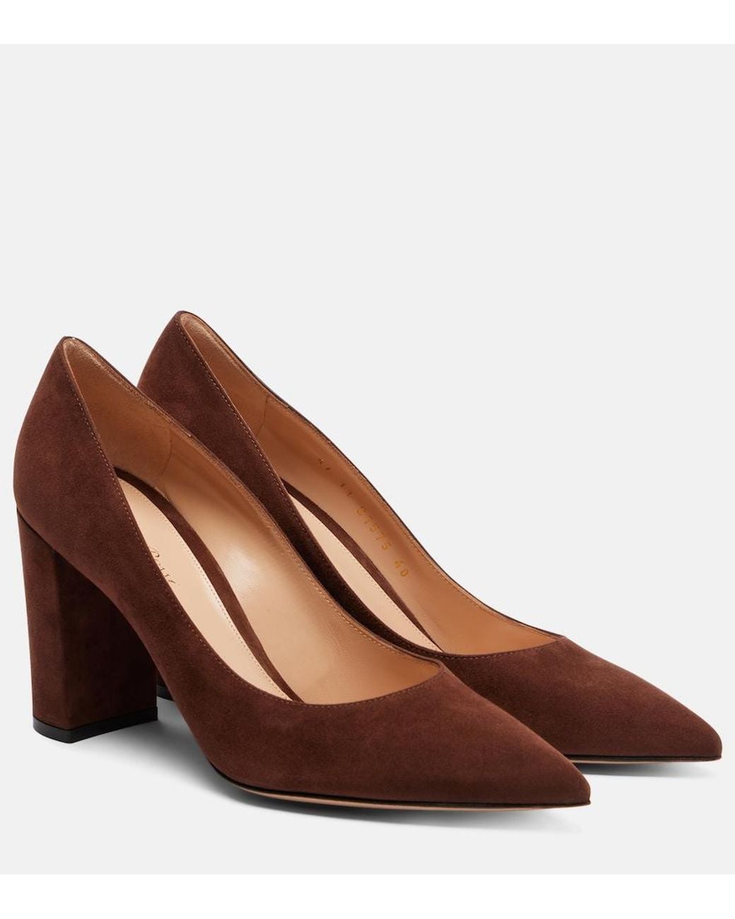 Gianvito Rossi Brown Piper 85 Suede Pumps