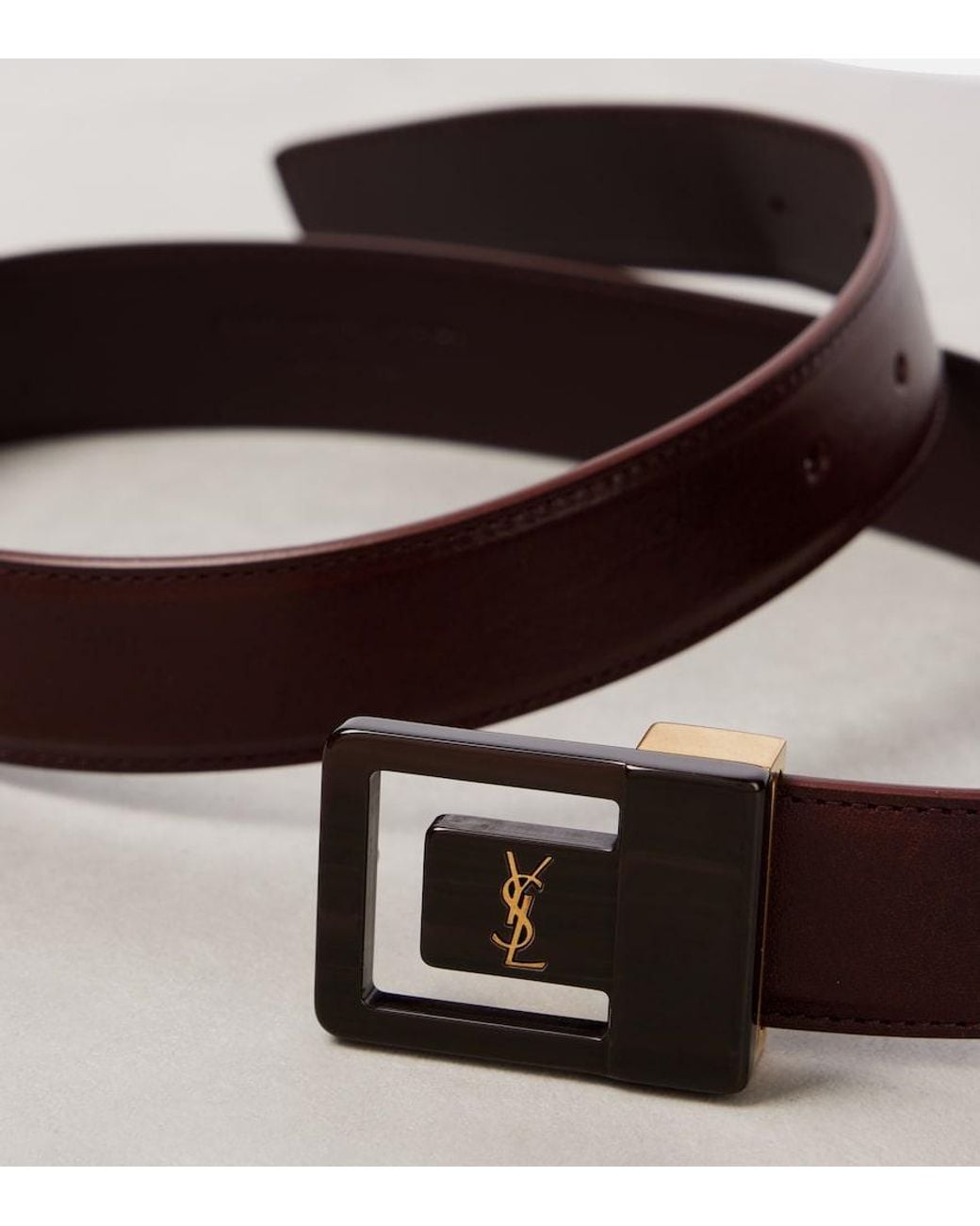 Saint Laurent Brown La 66 Leather Belt