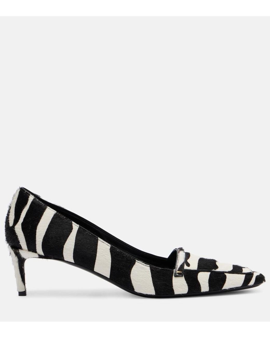Khaite Black Celia 50 Zebra-Print Calf Hair Pumps