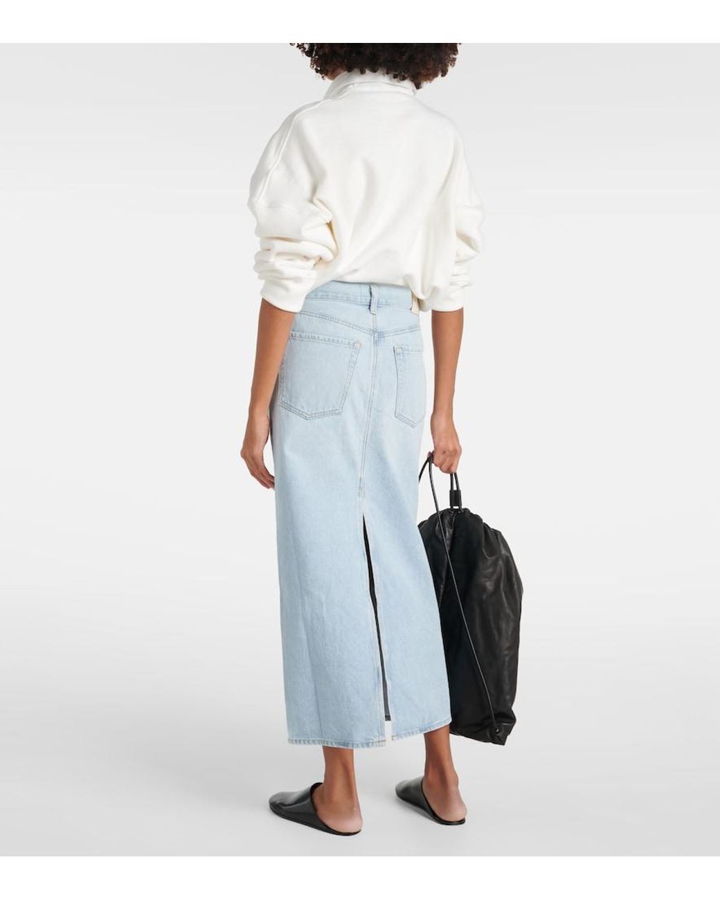 Citizens of Humanity Blue Verona Mid-Rise Denim Midi Skirt