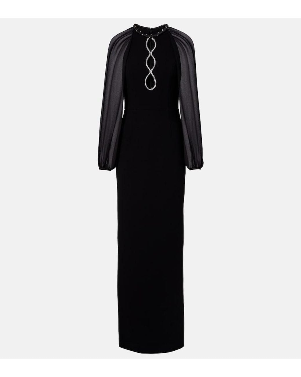 Rebecca Vallance Black Livia Cutout Embellished Gown