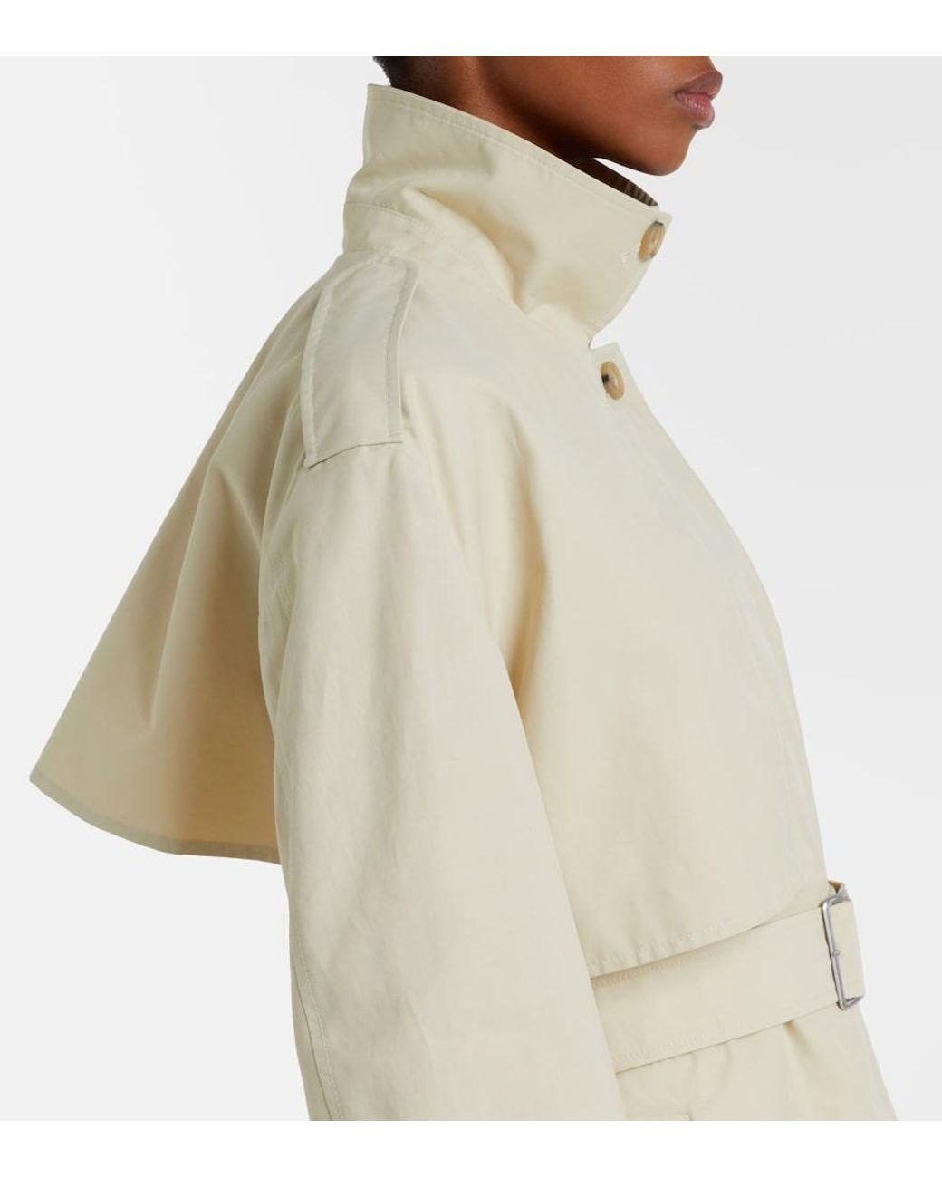 Vince Natural Cotton-Blend Cropped Trench Coat