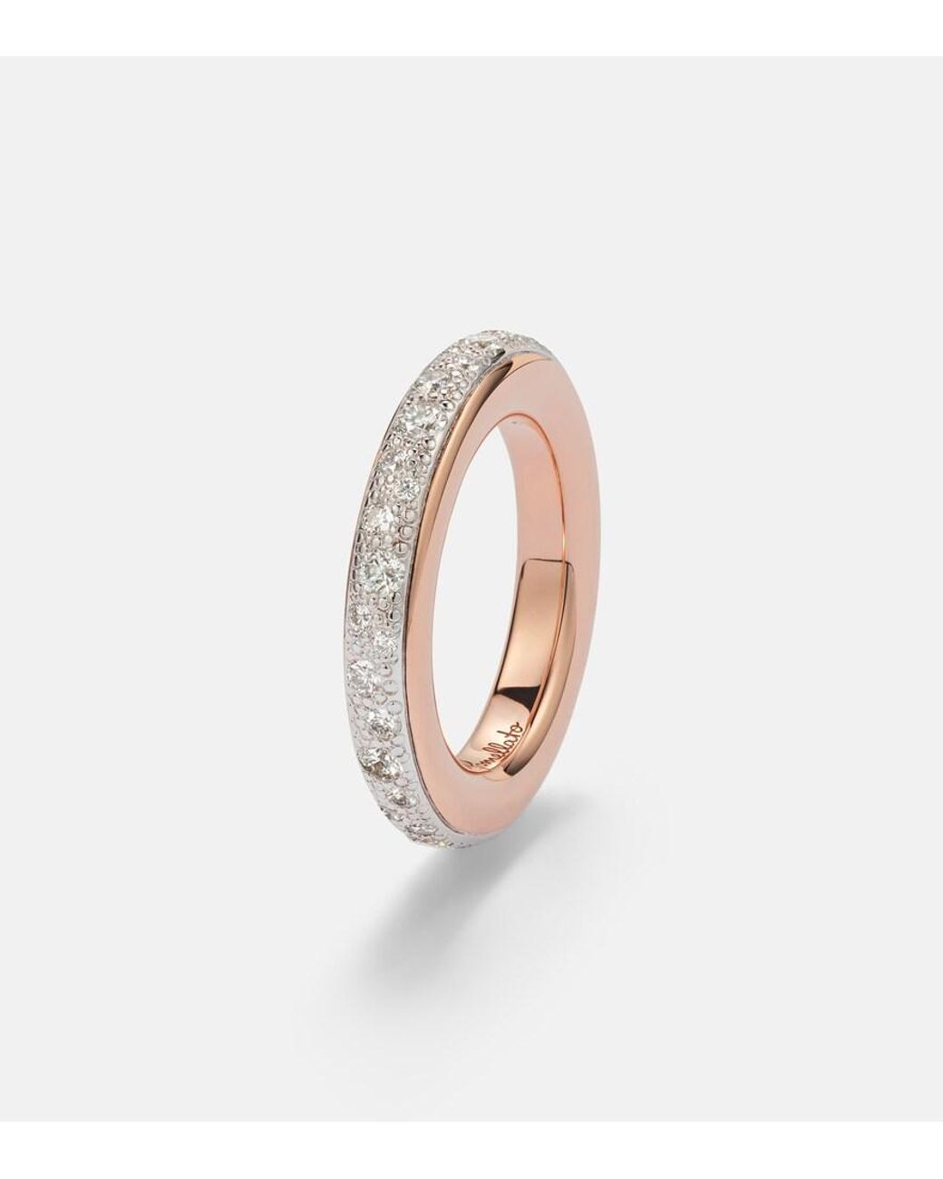 Pomellato White Iconica 18kt Gold Ring With Diamonds