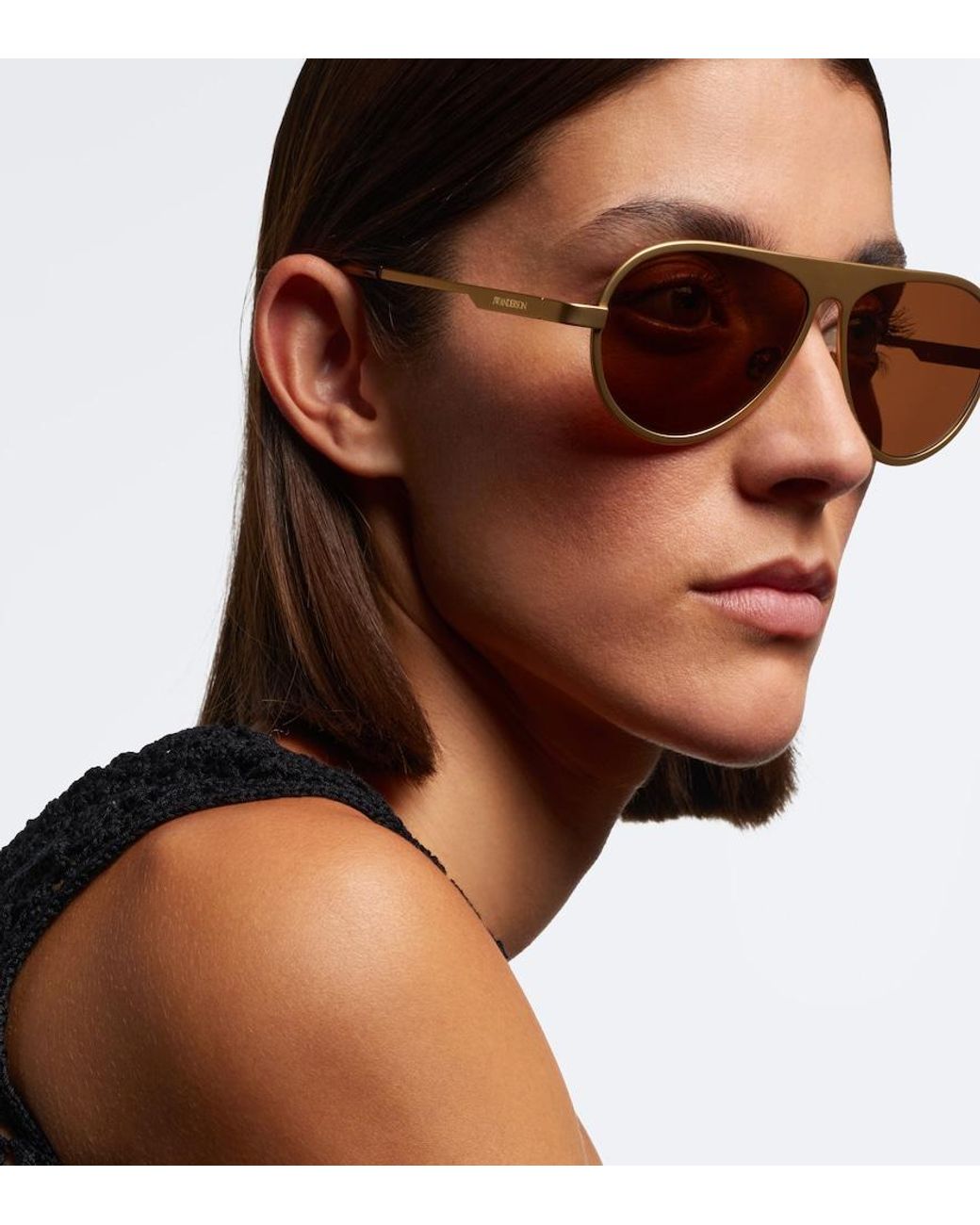 J.W. Anderson Brown Jwa05 Aviator Sunglasses