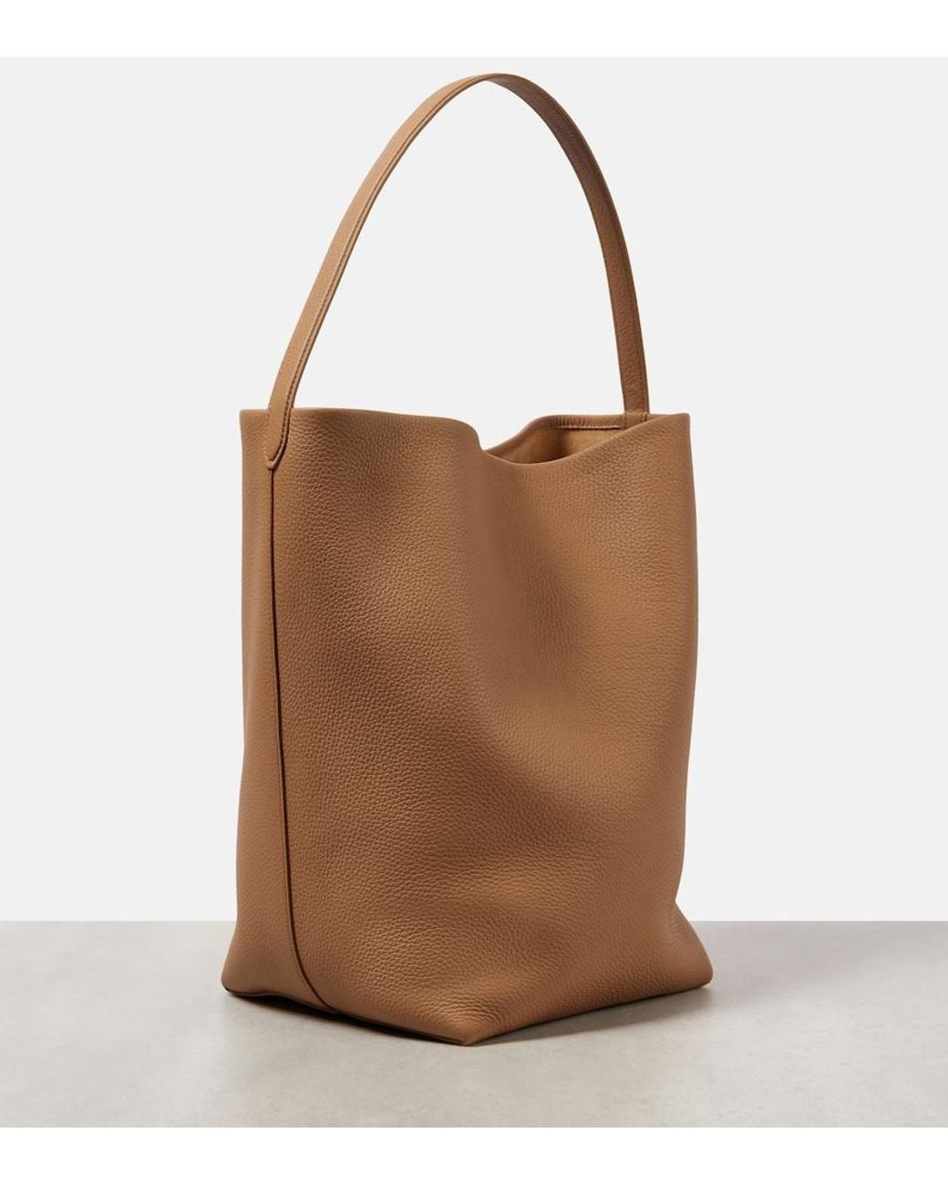 The Row Brown N/S Park Large Leather Tote Bag