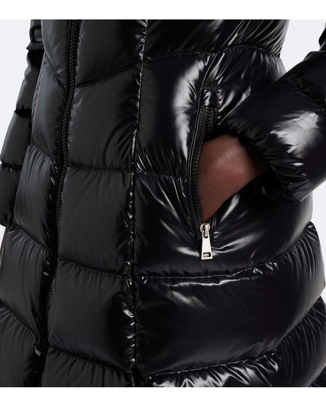 Moncler Black Marusse Hooded Quilted Down Coat