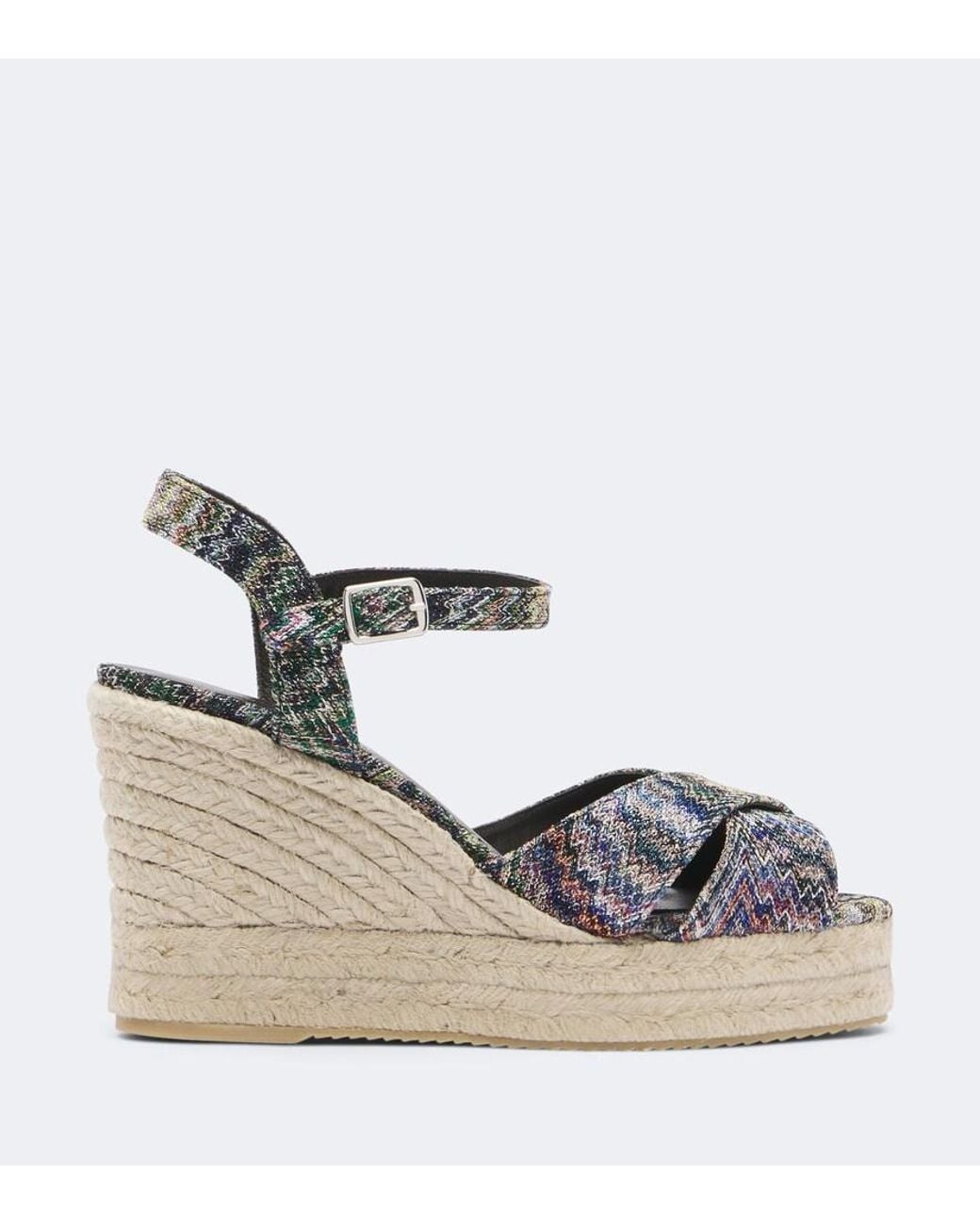 Missoni Metallic Zigzag Wedge Sandals