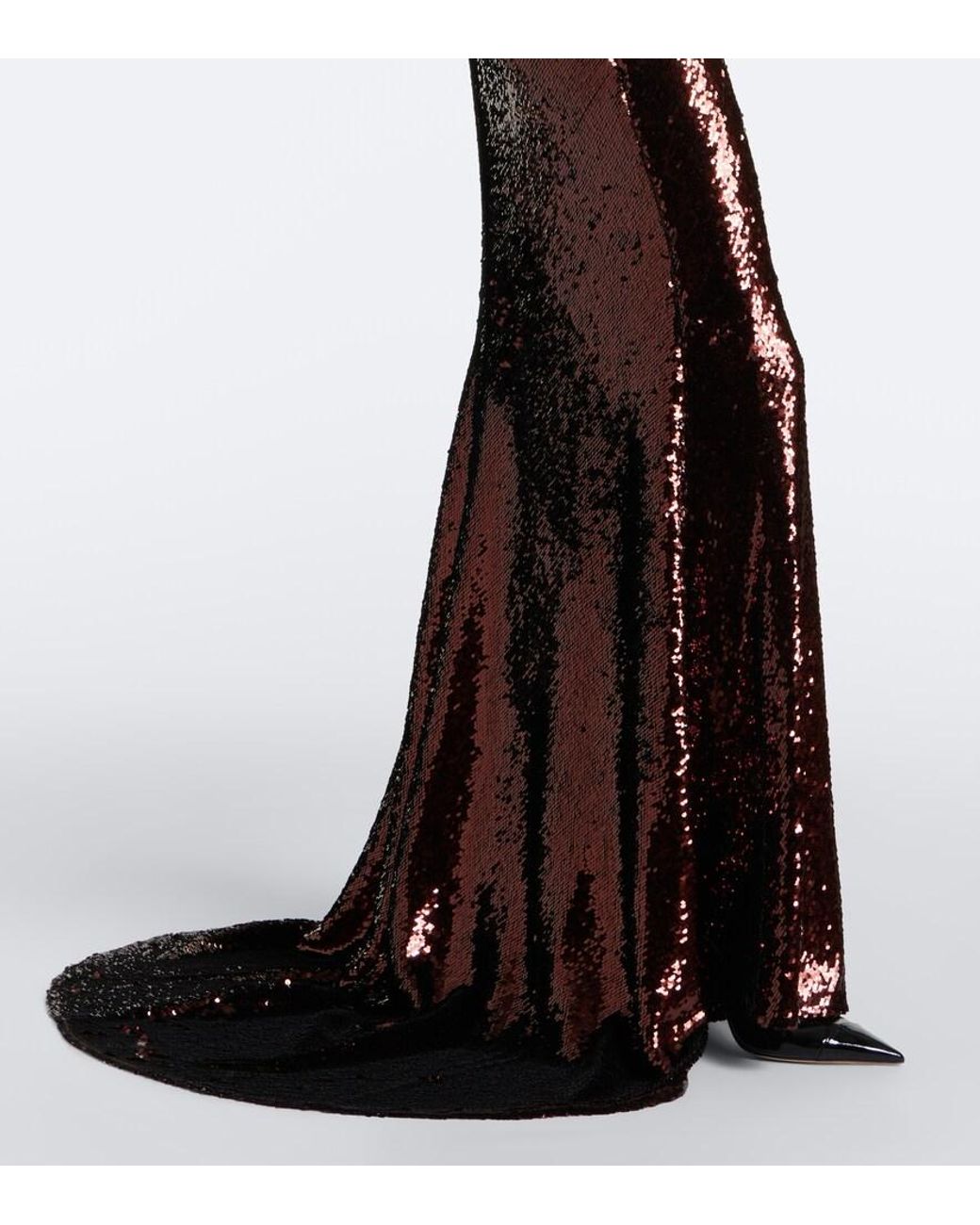 Alex Perry Brown Sequined Bustier Gown