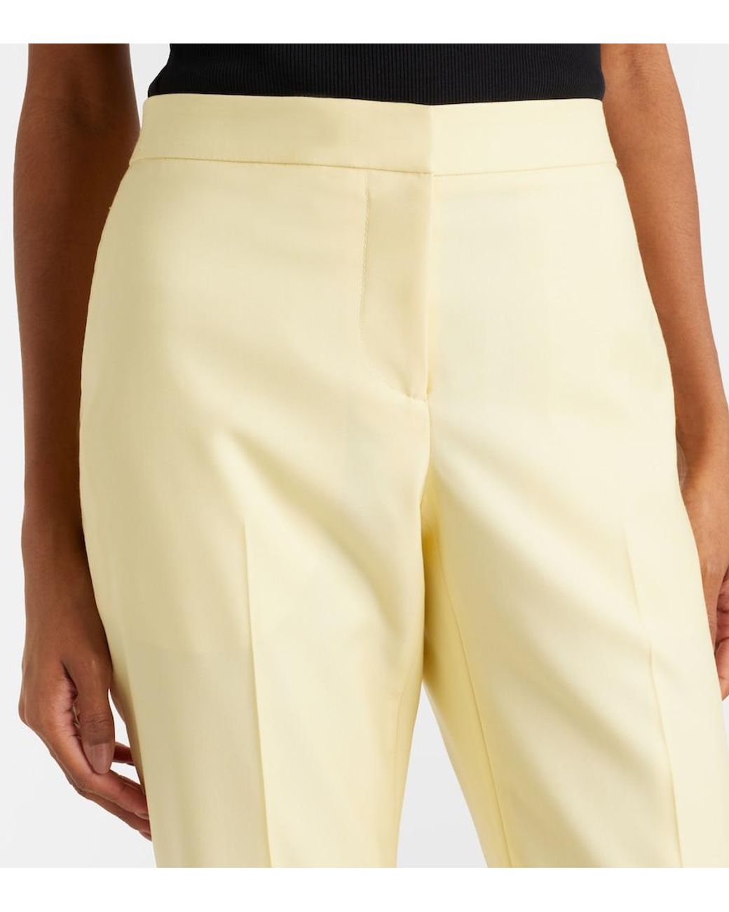 McQueen Natural Wool Gabardine Slim Pants