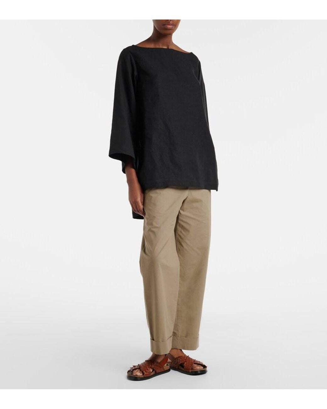 The Row Brown Slingback-Sandalen Buckle Aus Leder