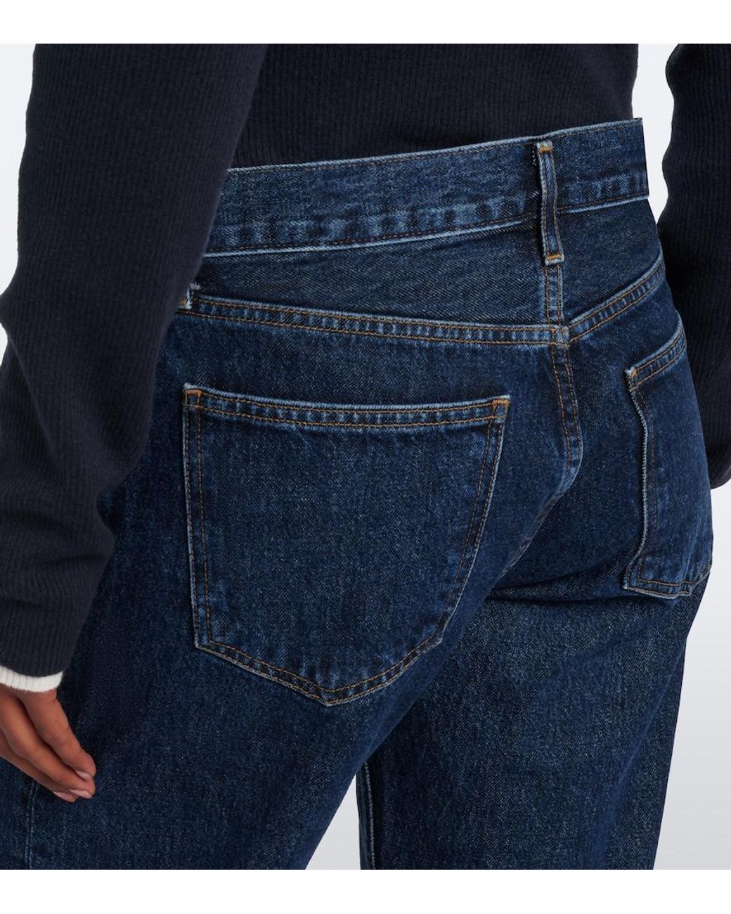 Agolde Blue Low Rise Loose Wide-Leg Jeans