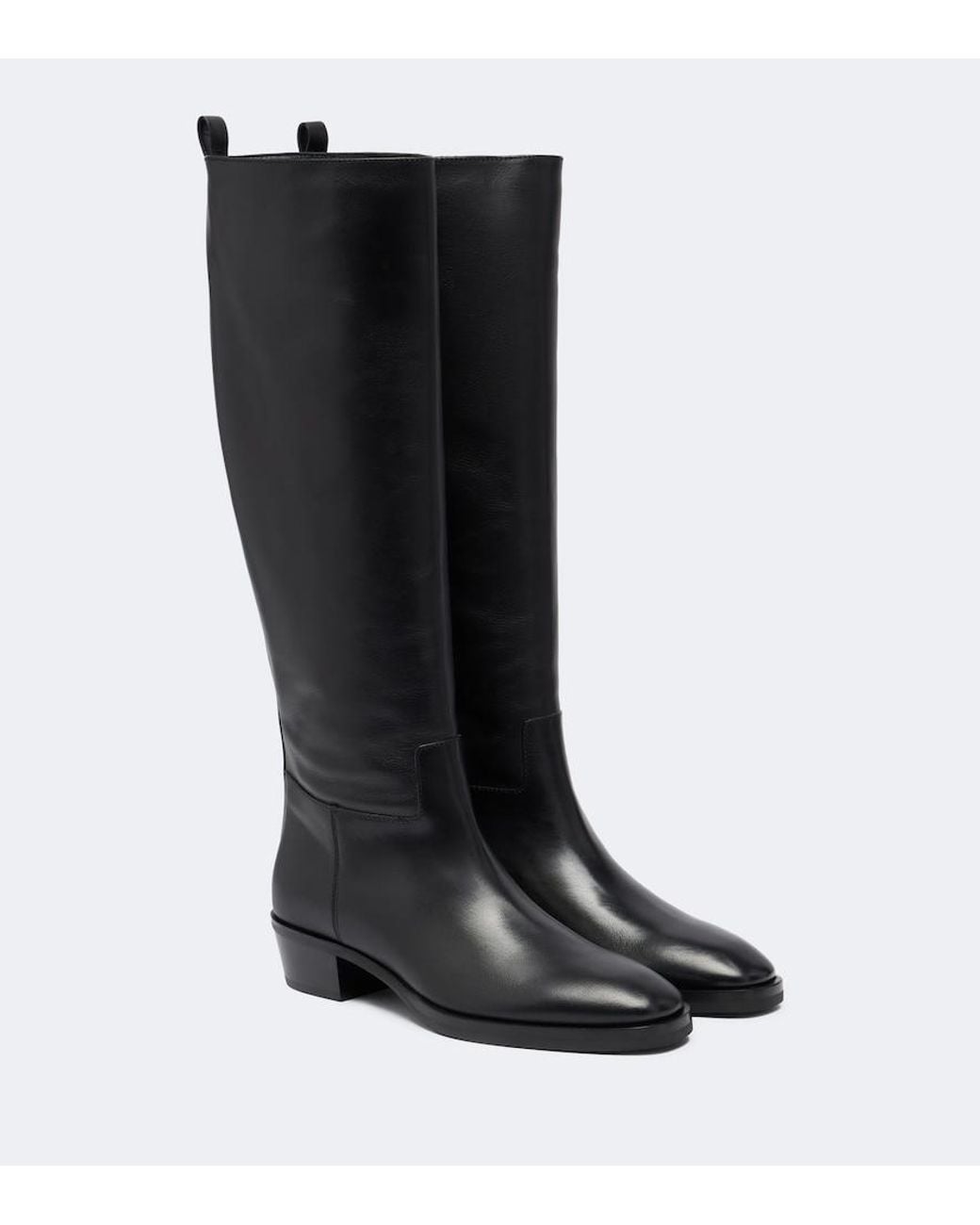 Jimmy Choo Black Mave Leather Knee-High Boots