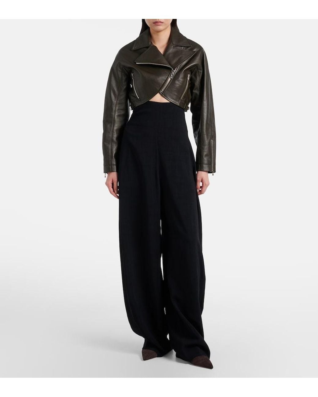 Alaïa Black Barrel-Leg Pants