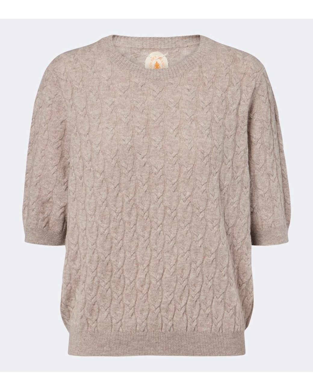 Jardin Des Orangers Brown Cable Knit Cashmere Sweater