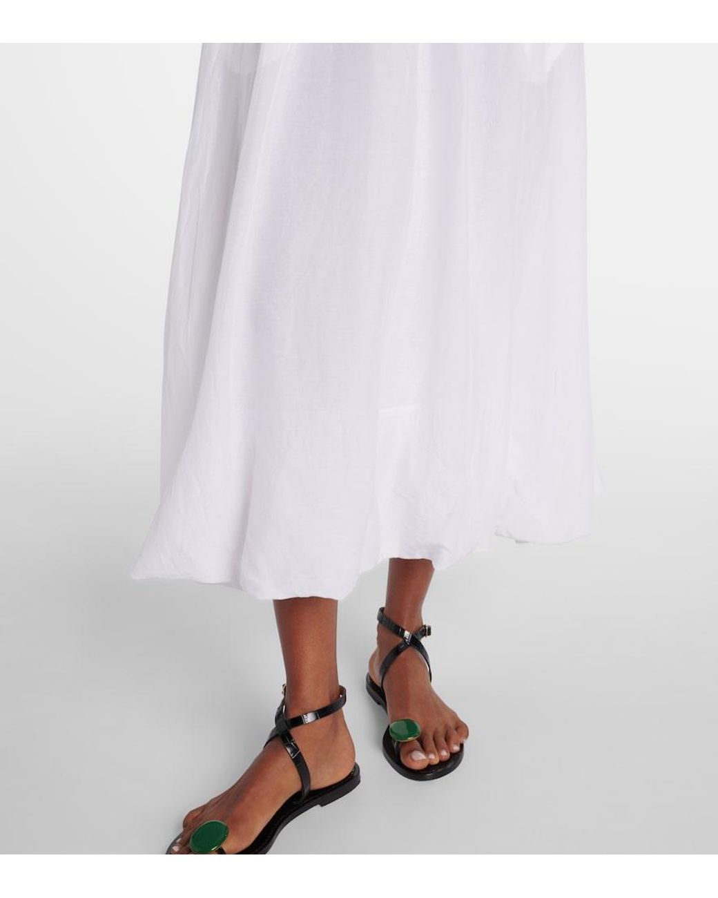 Velvet White Ines Cotton And Silk Voile Maxi Skirt