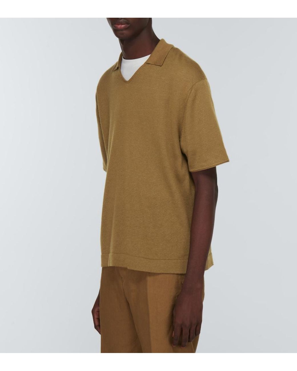 Zegna Green Cotton Pique Polo Shirt for men