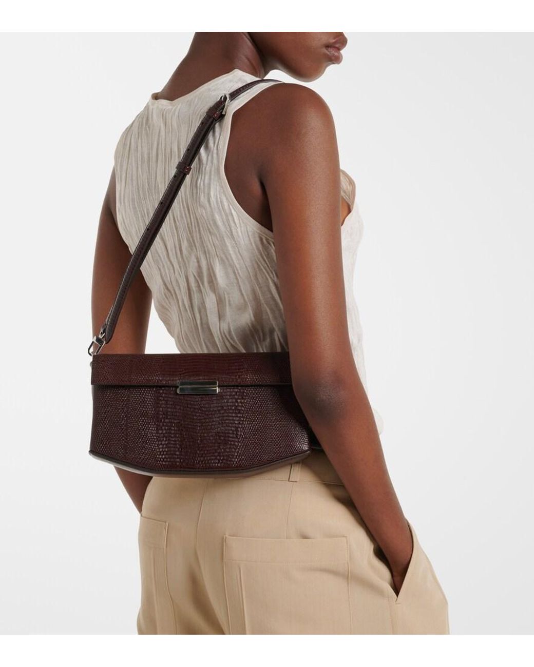 Totême Black Clip Small Leather Shoulder Bag
