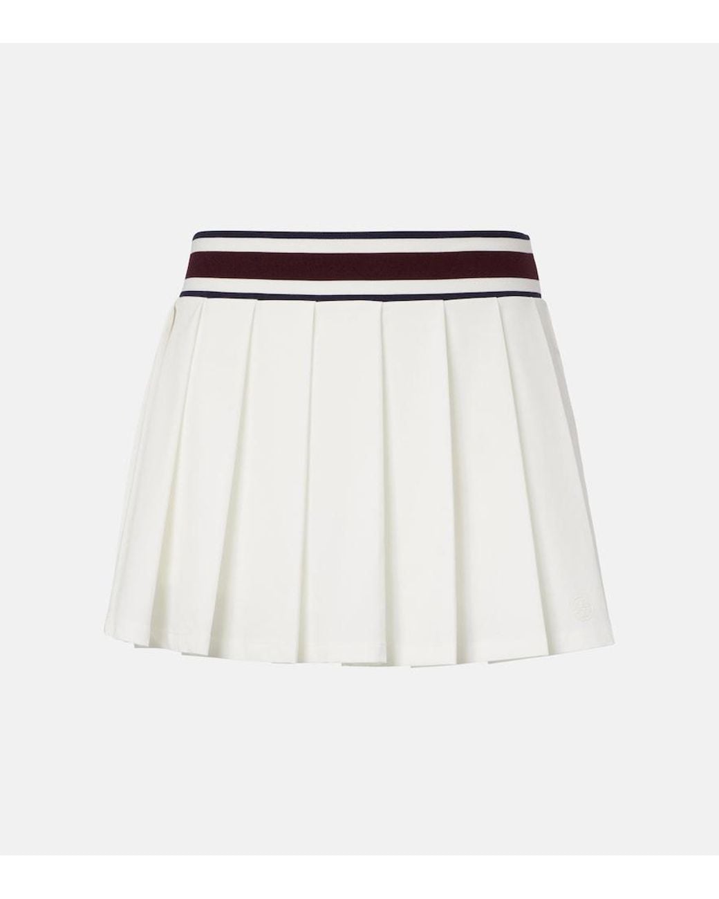 Tory Burch White Striped Pleated Tennis Skirt