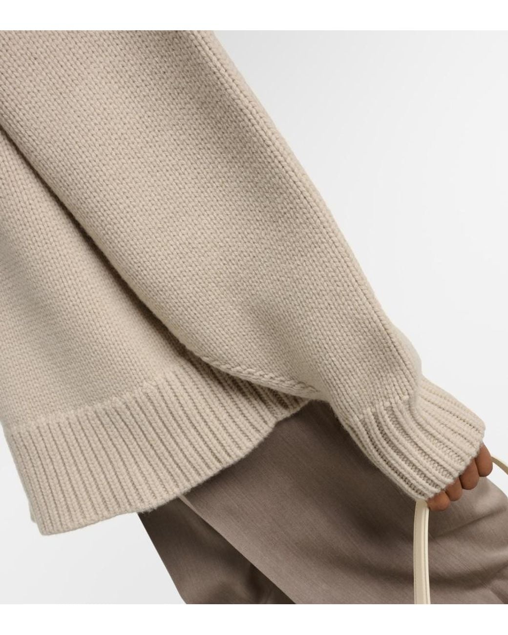 The Row White Ophelia Wool And Cashmere Sweater