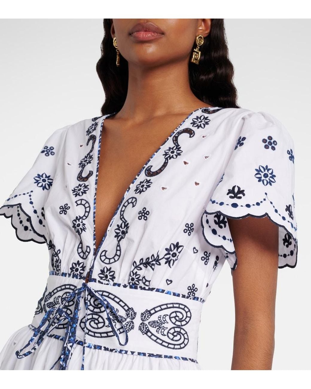Camilla White Embroidered Cotton Minidress