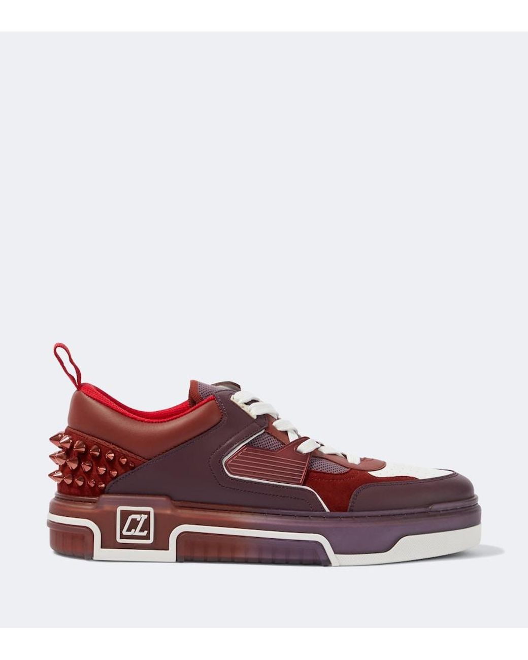 Christian Louboutin Red Astroloubi Leather & Mesh Sneaker for men