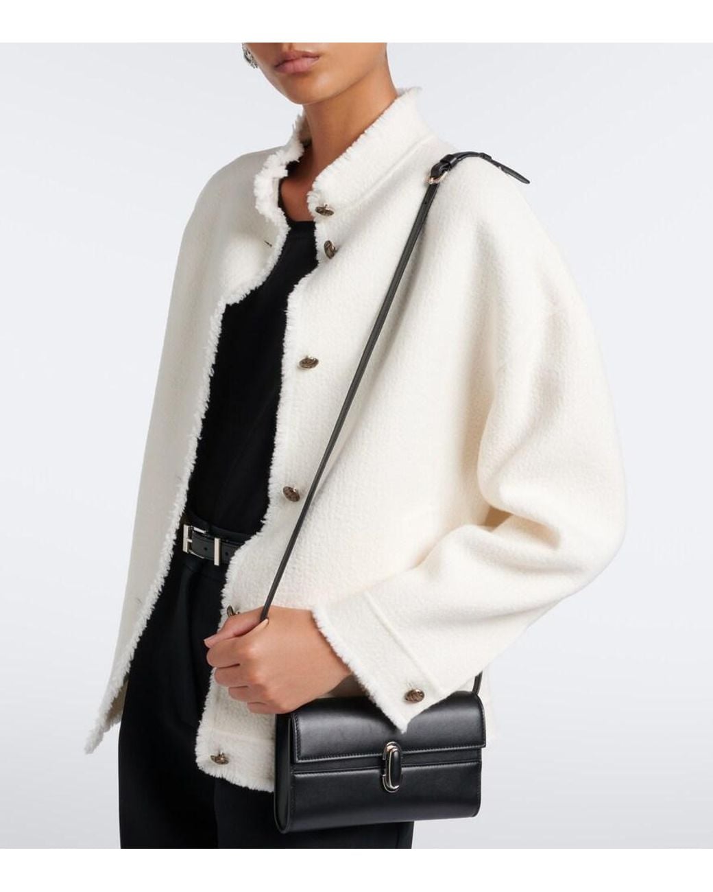 SAVETTE Black Symmetry Mini Leather Clutch