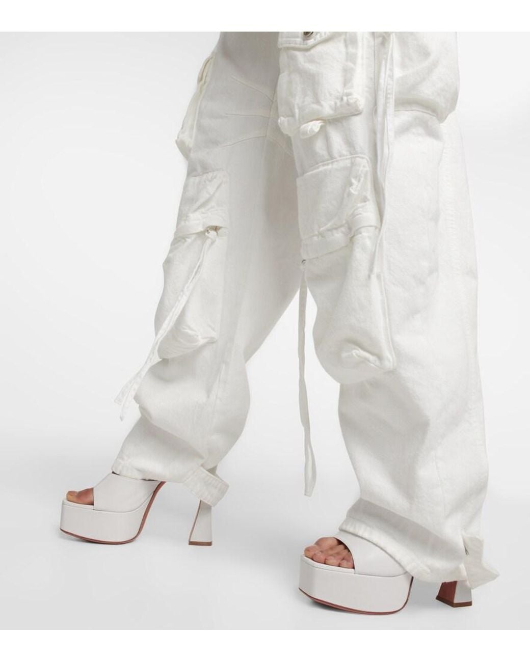 AMINA MUADDI White Dalida 150mm Platform-sole Mules