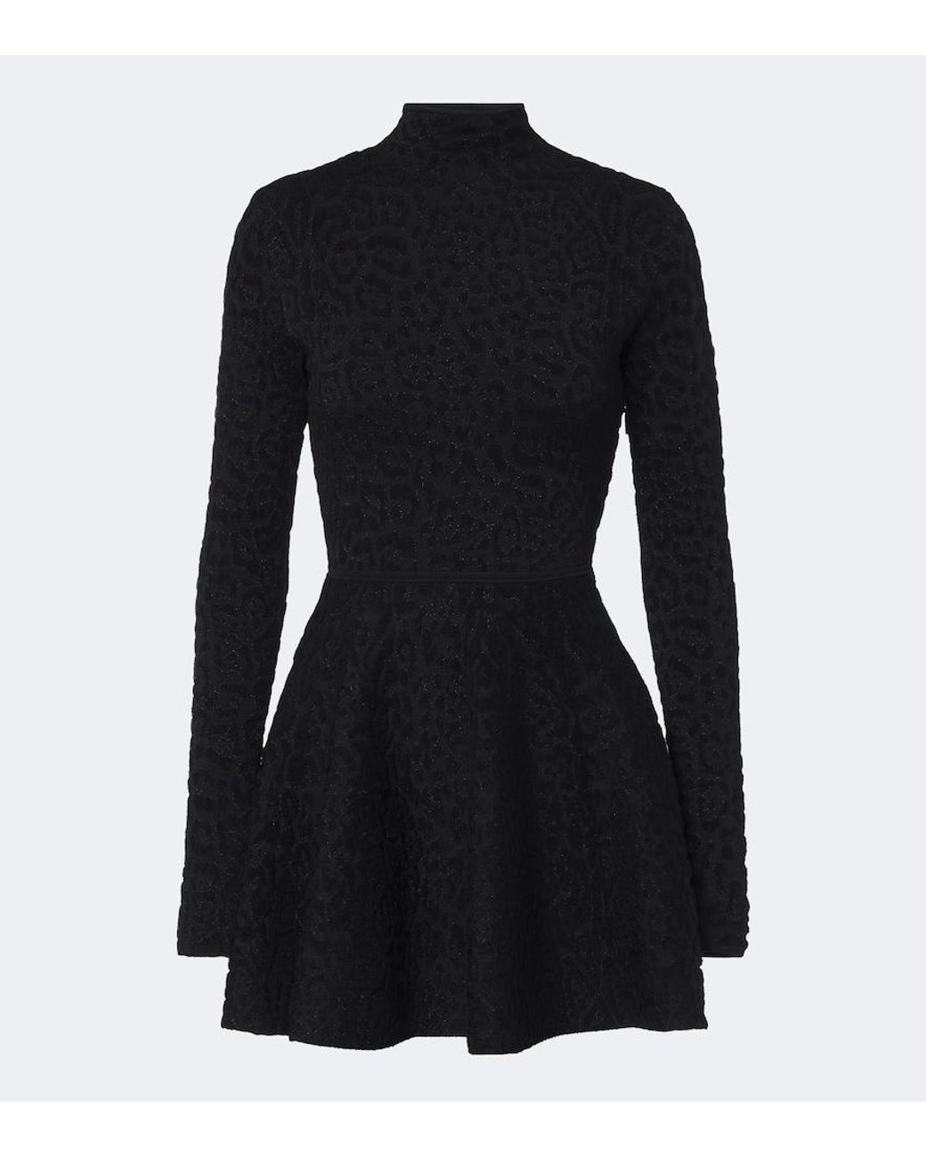 Roberto Cavalli Black Leopard-Print Minidress