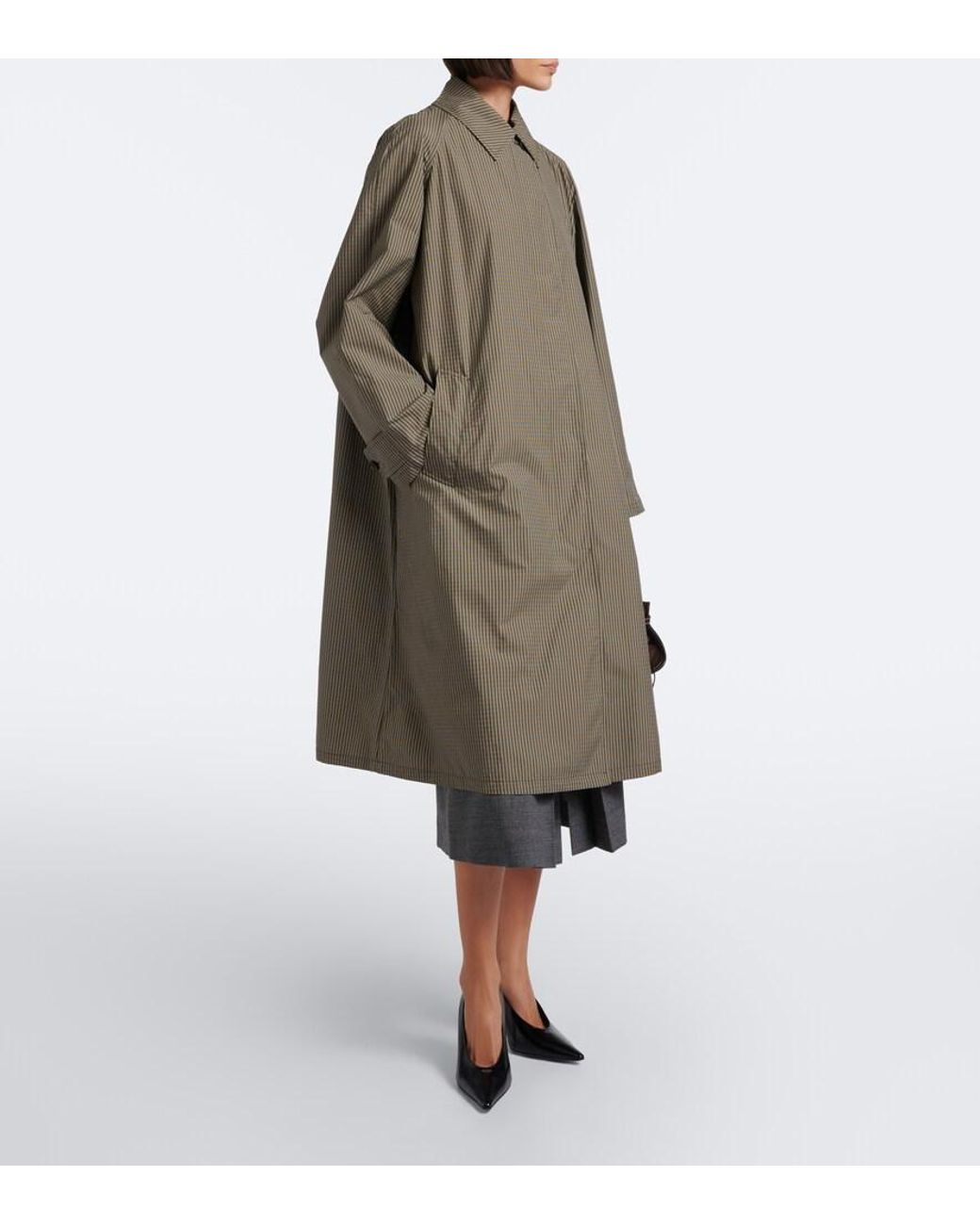 Prada Gray Checked Technical Trench Coat