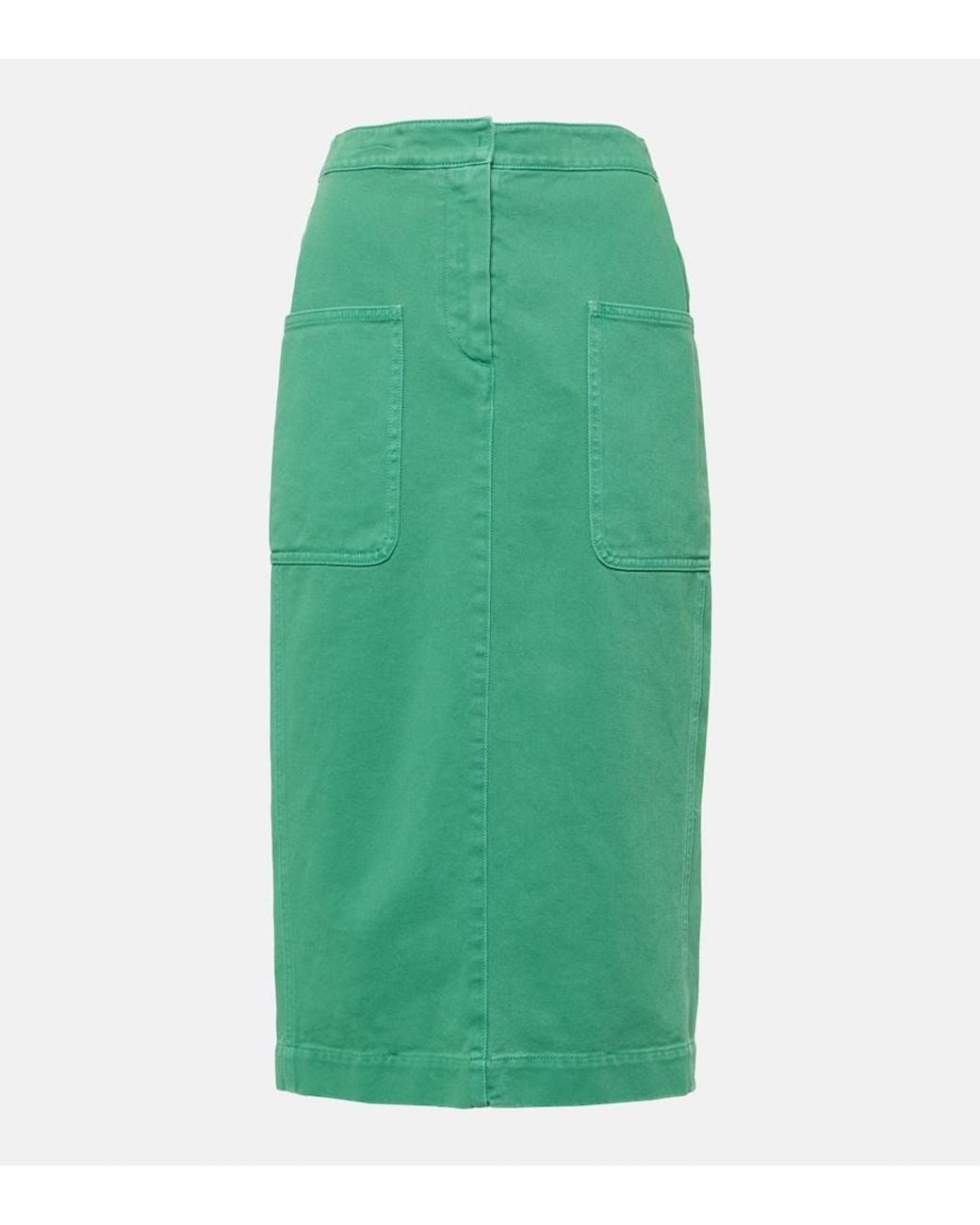 Max Mara Green Werther Denim Pencil Skirt