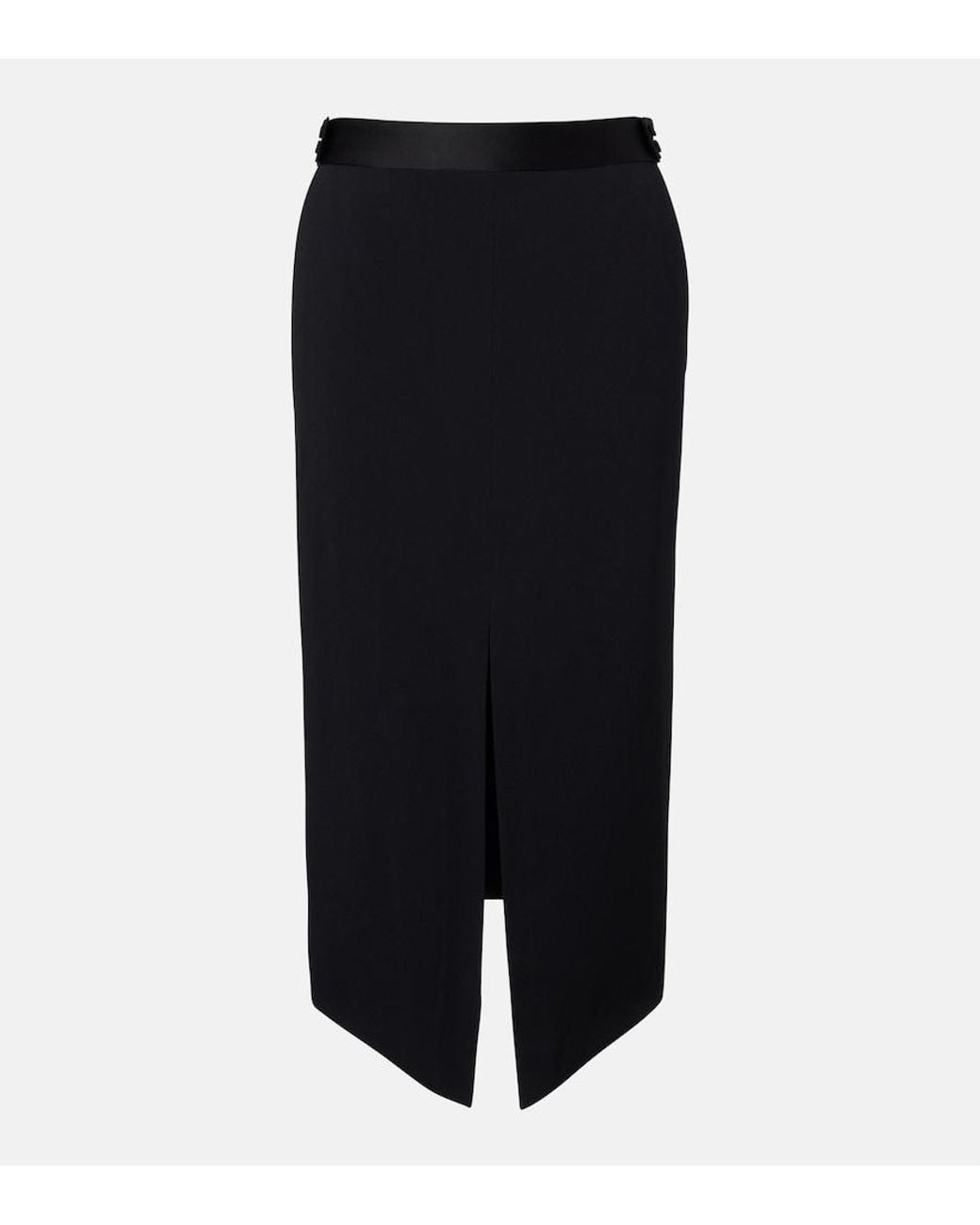 Tom Ford Black Satin Pencil Skirt