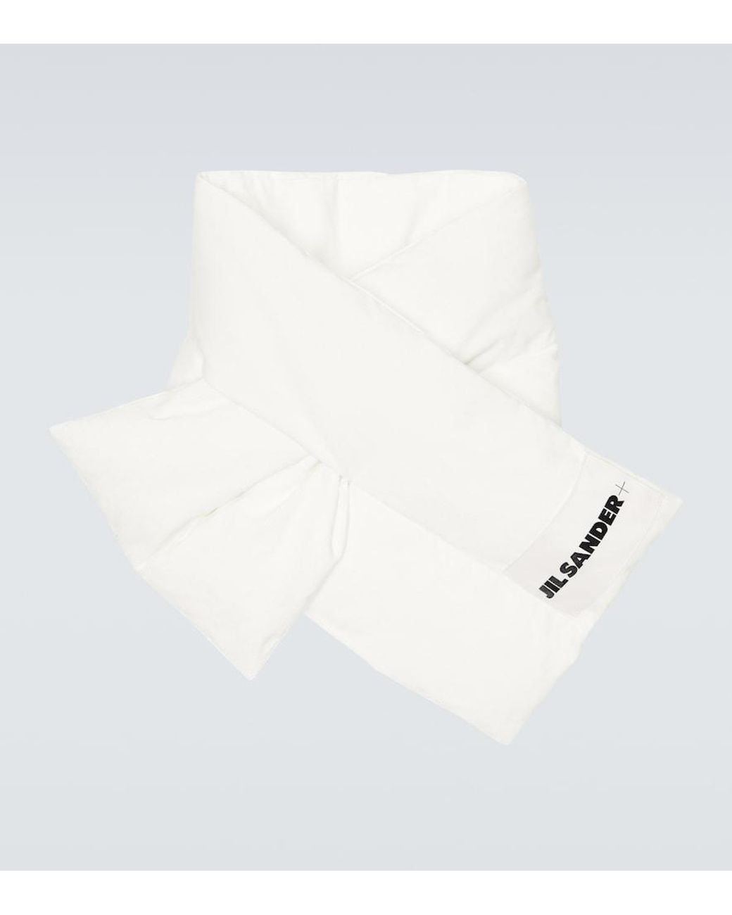 Jil Sander White Padded Down Scarf for men