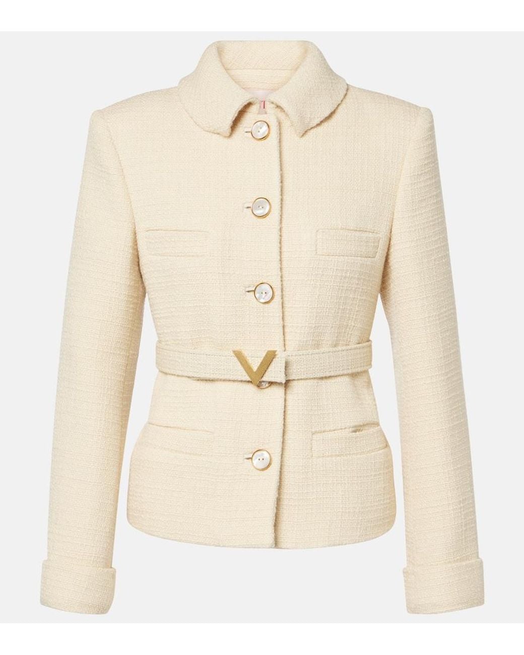 Valentino Garavani Natural Wool-Blend Tweed Jacket