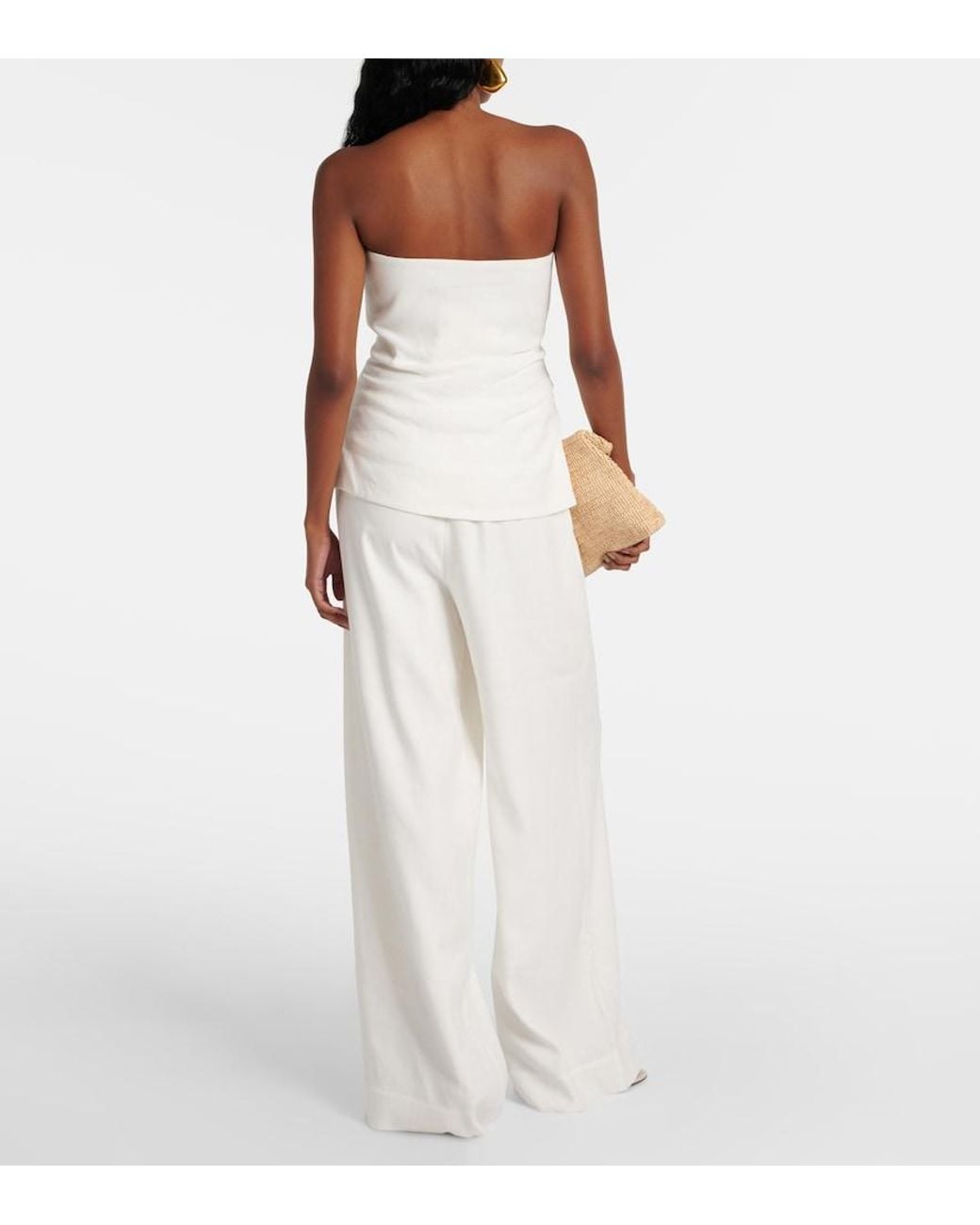 Sir White Dorian Linen-Blend Tube Top