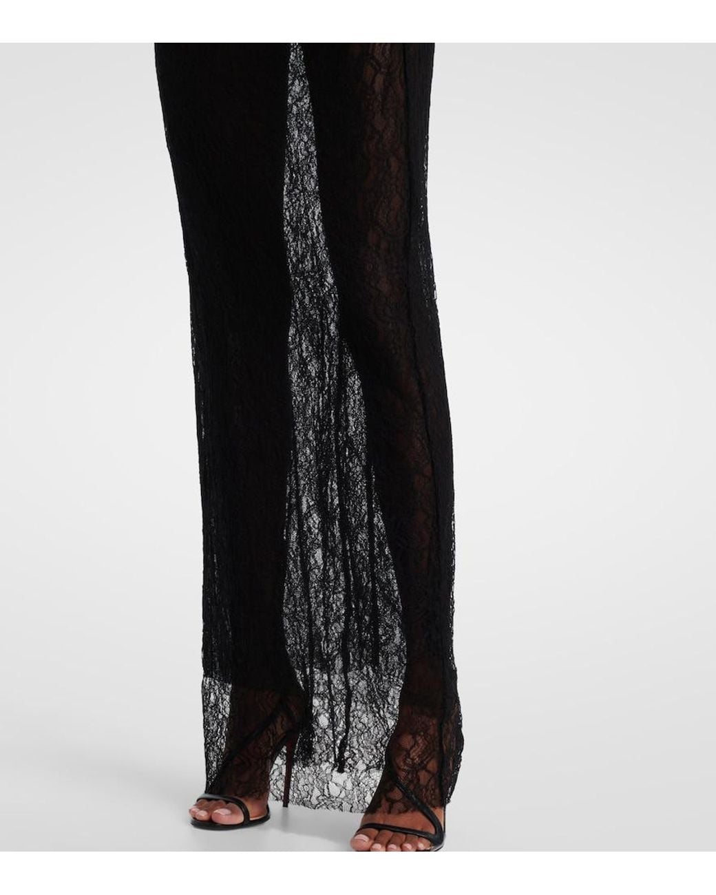 Christopher Esber Black Venus Sheer Lace Gown