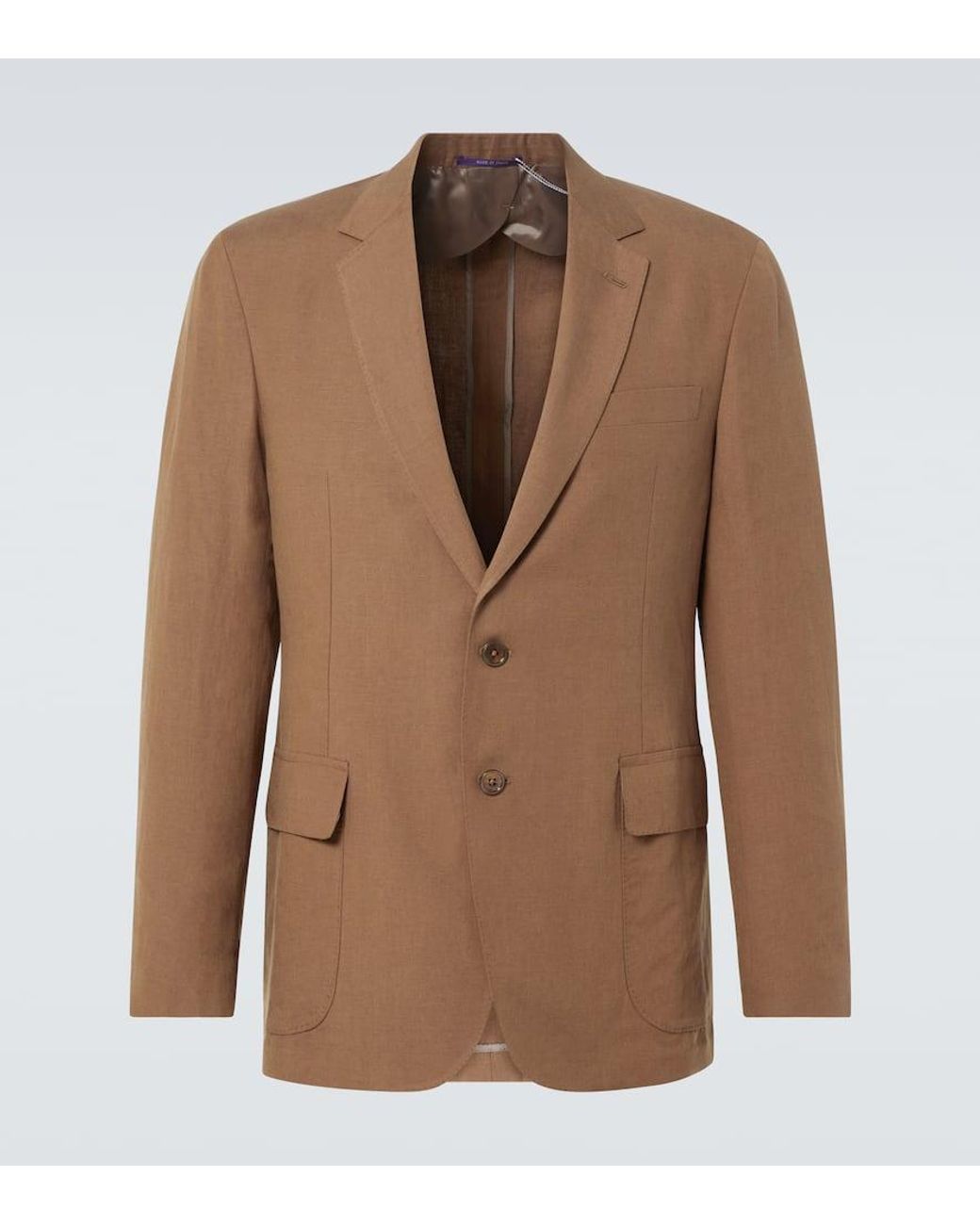 Ralph Lauren Brown Single-Breasted Silk And Linen Blazer for men