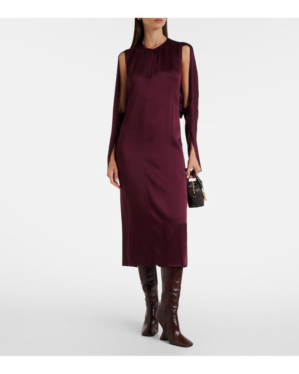 Stella McCartney Purple Cutout Satin Gown