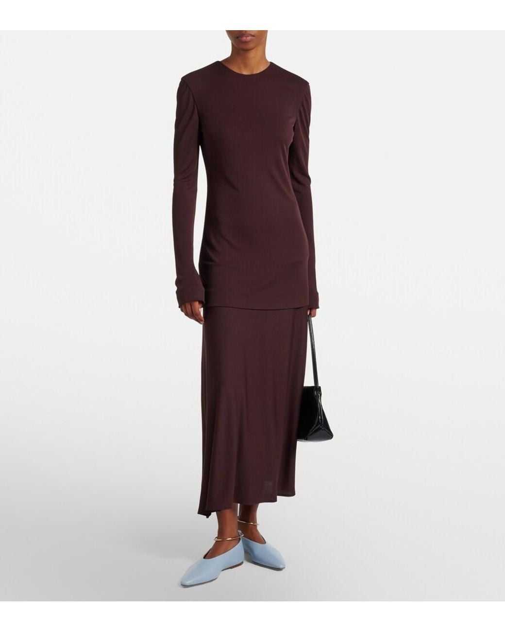 Jil Sander Purple Jersey Maxi Dress