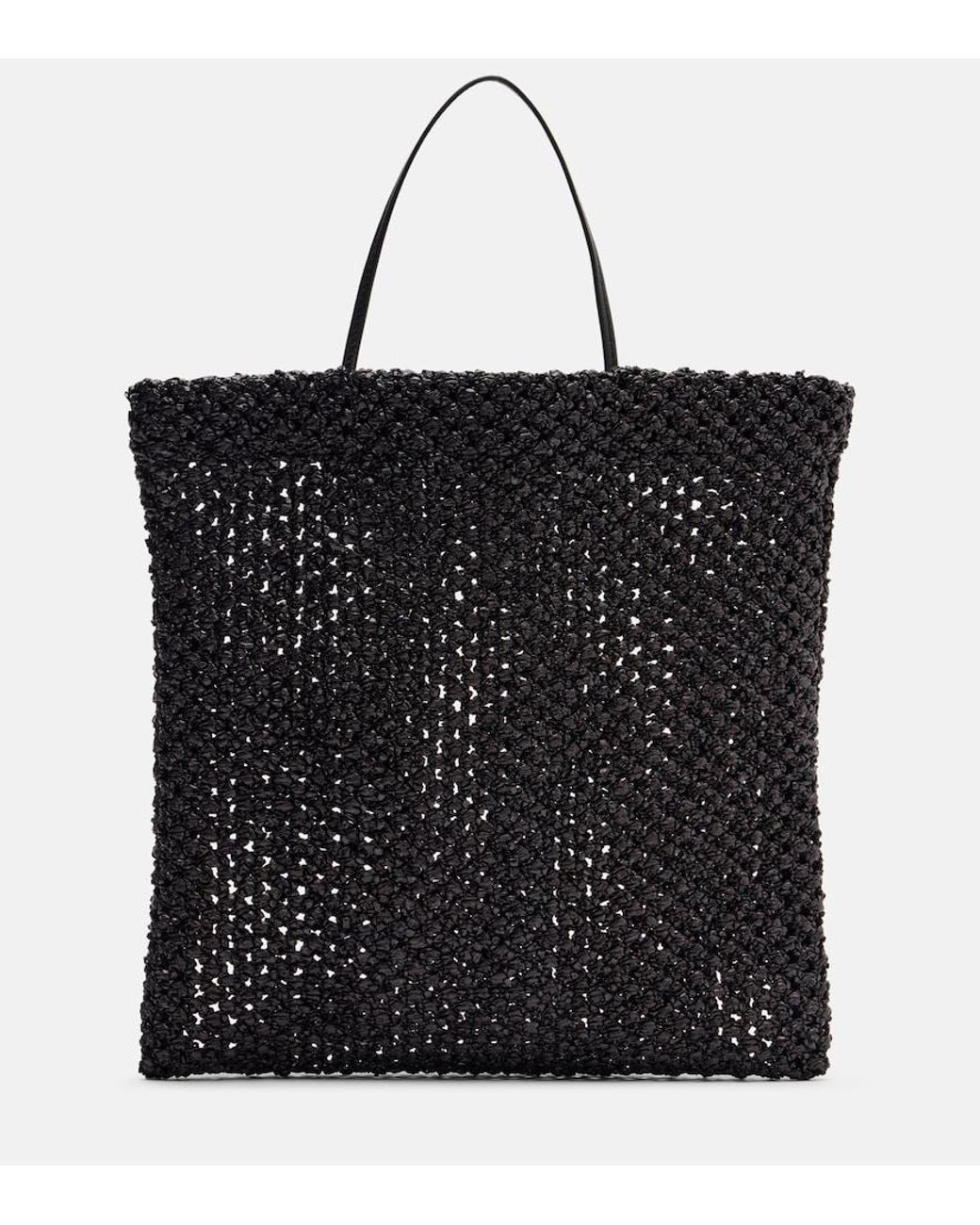 The Row Black Barn Small Raffia Tote Bag