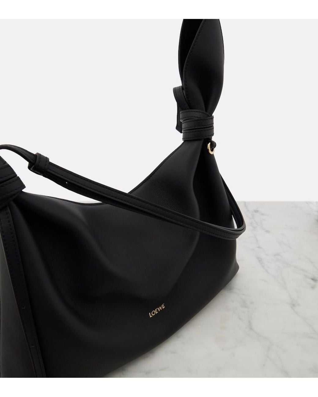Loewe Black Scarf Medium Leather Shoulder Bag