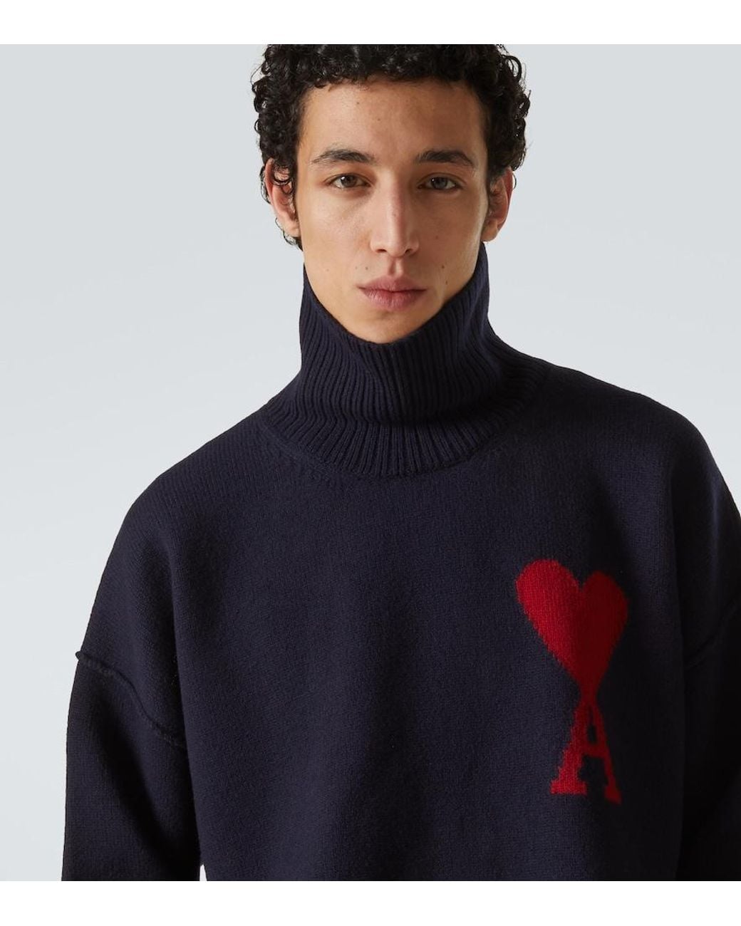 AMI Blue De Caur Turtleneck Sweater for men