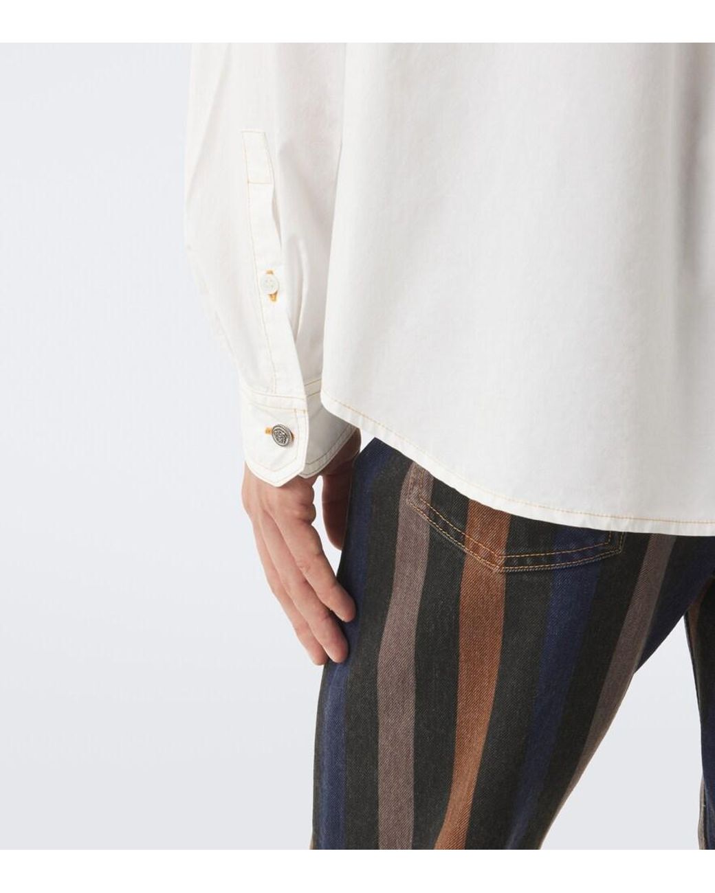 Versace White Medusa Denim Overshirt for men
