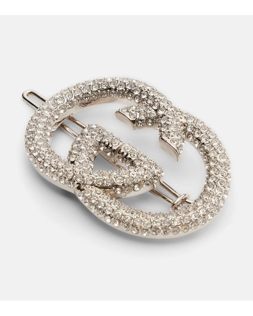 Gucci Metallic Interlocking G Embellished Barrette