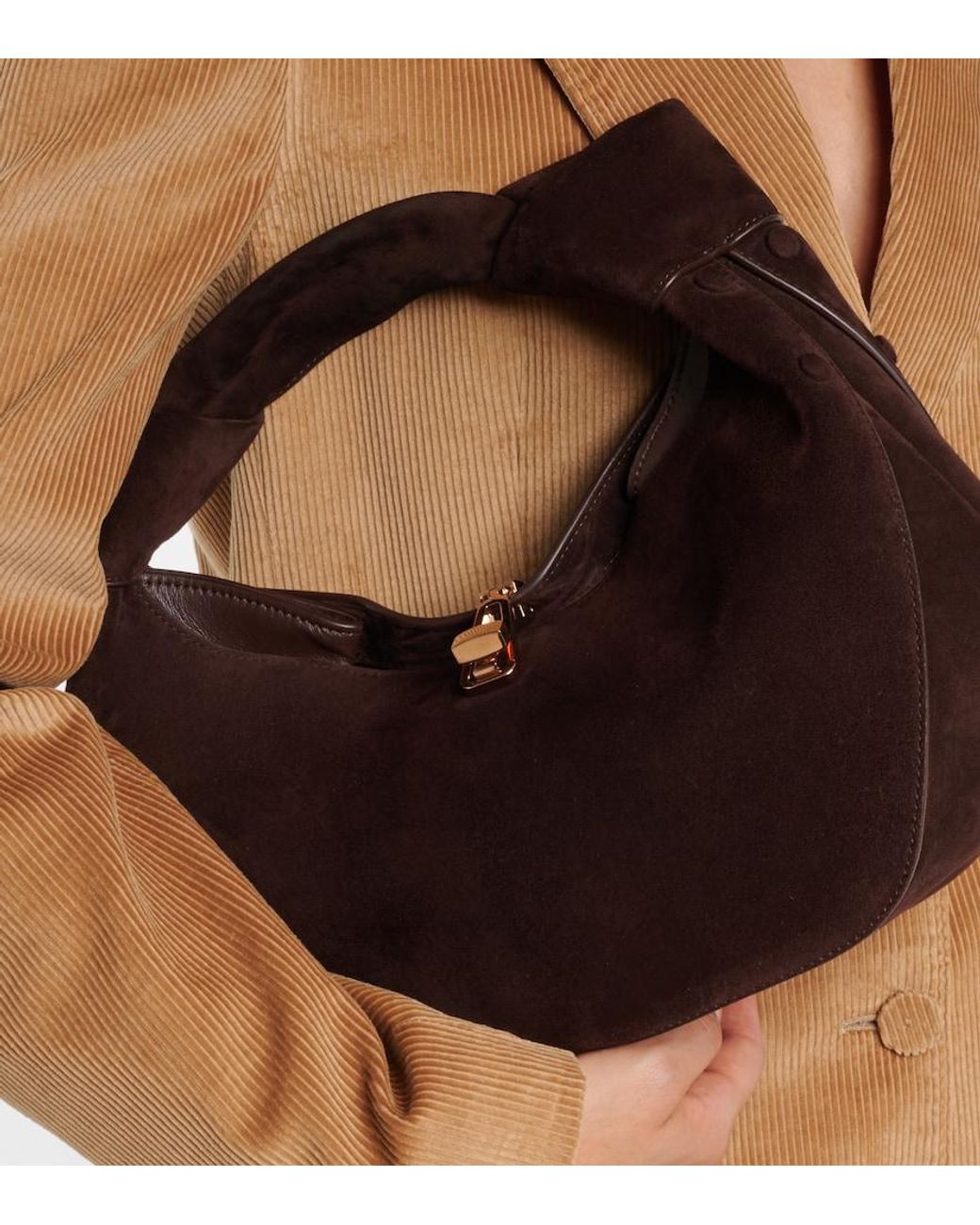 Gabriela Hearst Black Antonia Mini Suede Top Handle Bag
